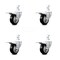 Service Caster 3 Inch Black Poly Wheel Swivel 7/8 Inch Square Stem Caster Set Total Lock Brake SCC-SQTTL20S314-PPUB-BLK-78-4 - alternate 1